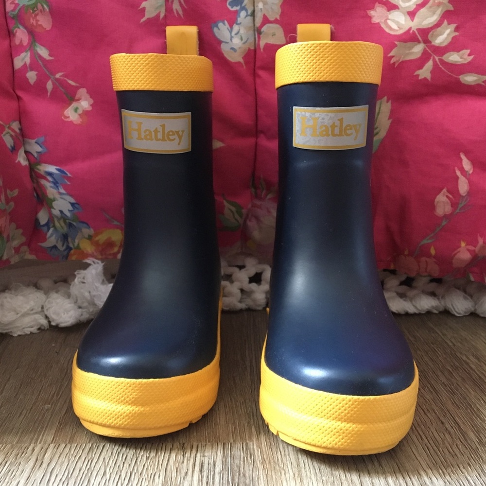 Harley Navy and Yellow Rain Boots